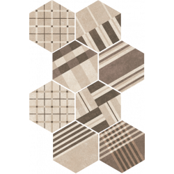  Carrelage Hexagonal en grès cérame émaillé. Patchwork. 
 Imitation de carreaux ciment, décors...