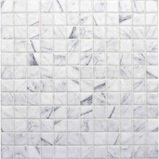 mosaïque aspect marbre blanc