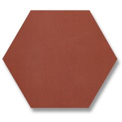   Carrelage hexagonal en grès rouge. Chaque coté fait 8,5 cm. Bord à bord 14,8 cm . Pointe à...