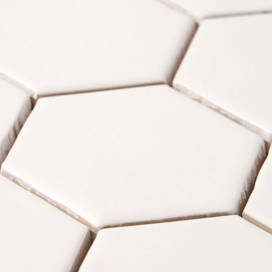 Carrelage hexagone blanc mat