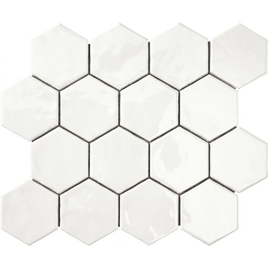 Carrelage hexagone blanc brillant